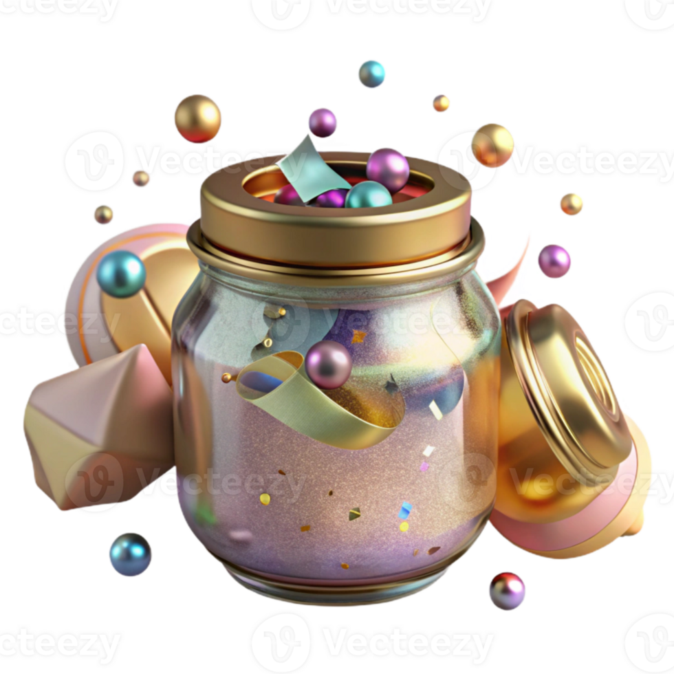 magnificent modern Recycled Glass Jar with Lid Isolated professional png