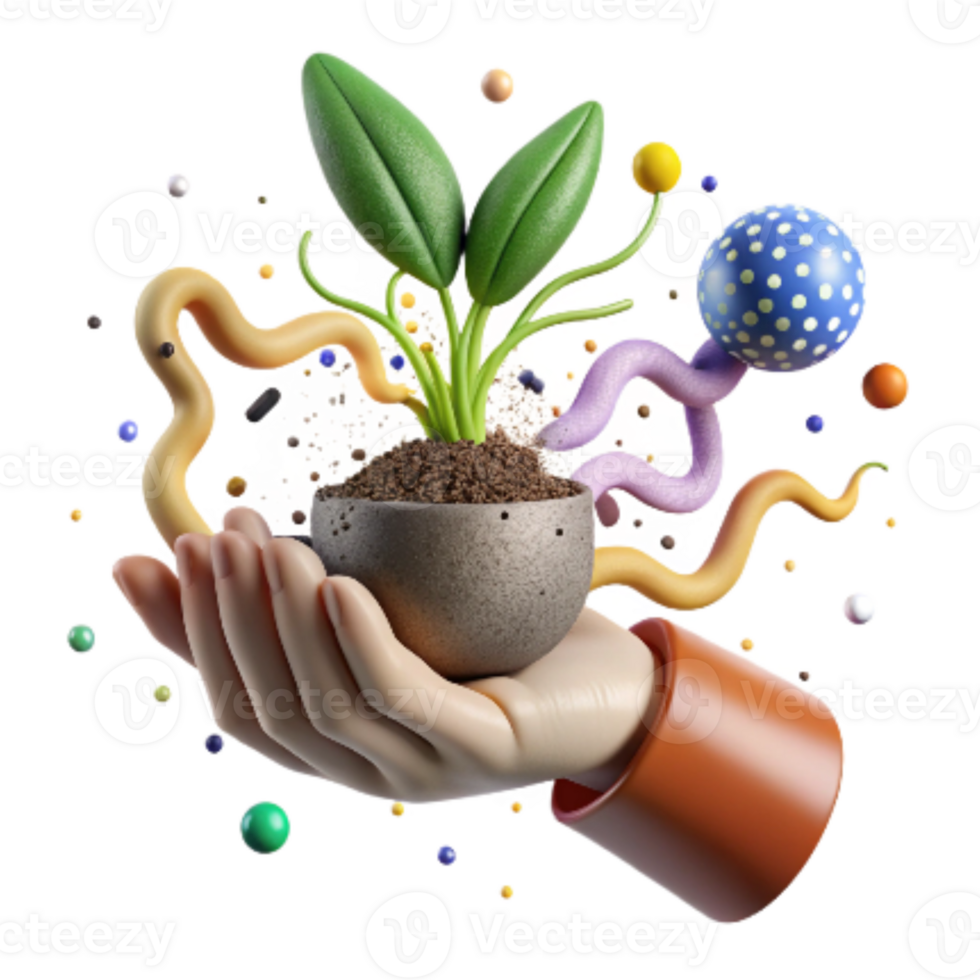 impressive contemporary Hand Holding Seedling with Roots Cutout genuine png