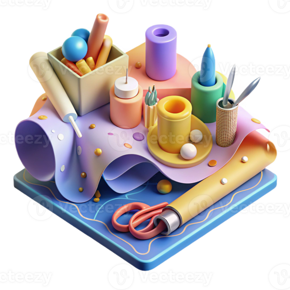 vibrant minimalist Perspective Drawing Tools Set Isolated authentic png