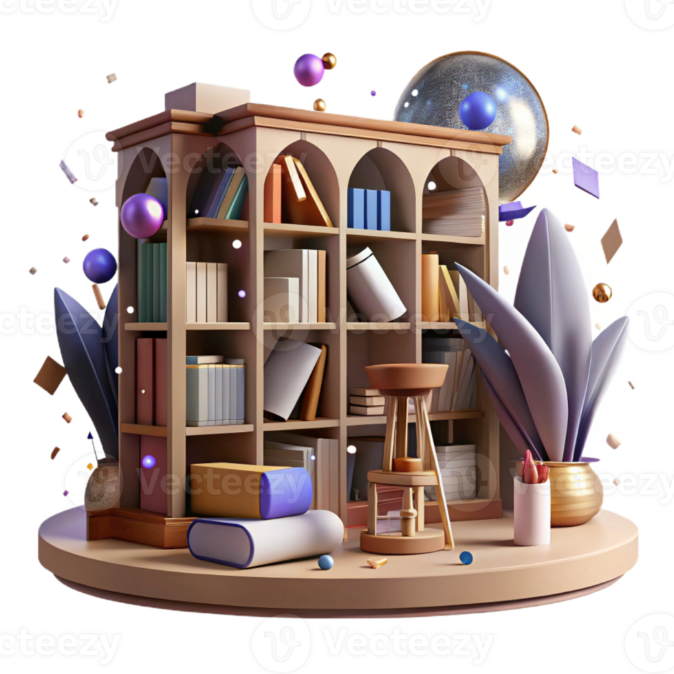 magnificent creative Historical Research Library Interior Isolated original png
