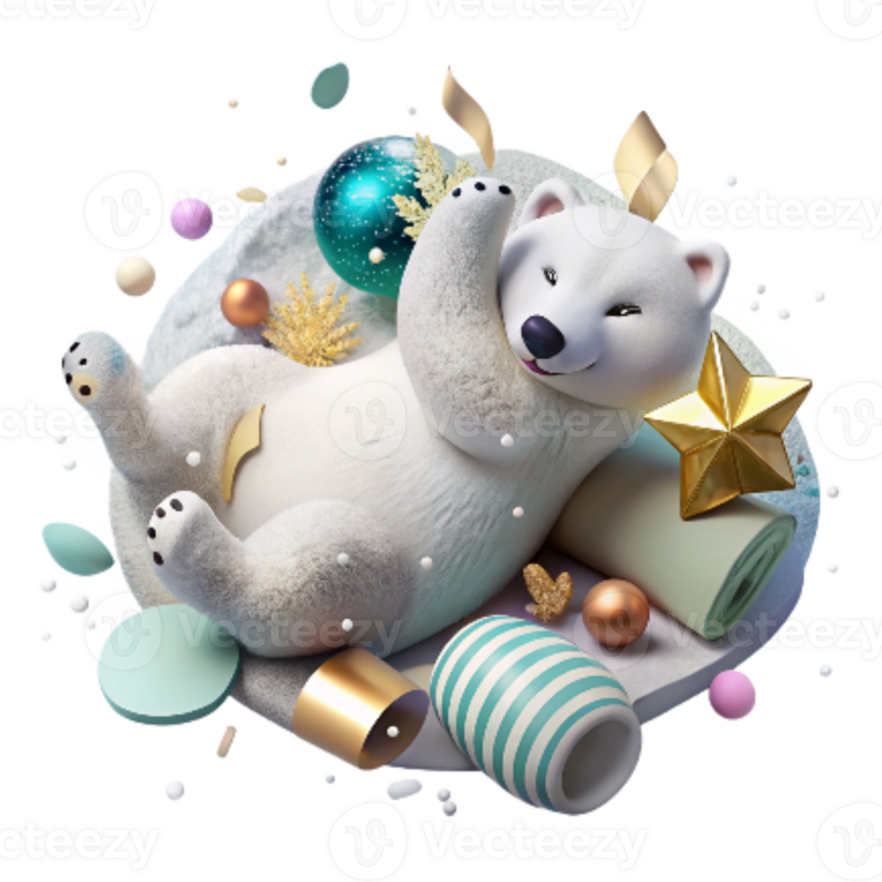stunning rustic Polar Bear Cub Rolling in Snow Cutout Playful Scene exclusive png