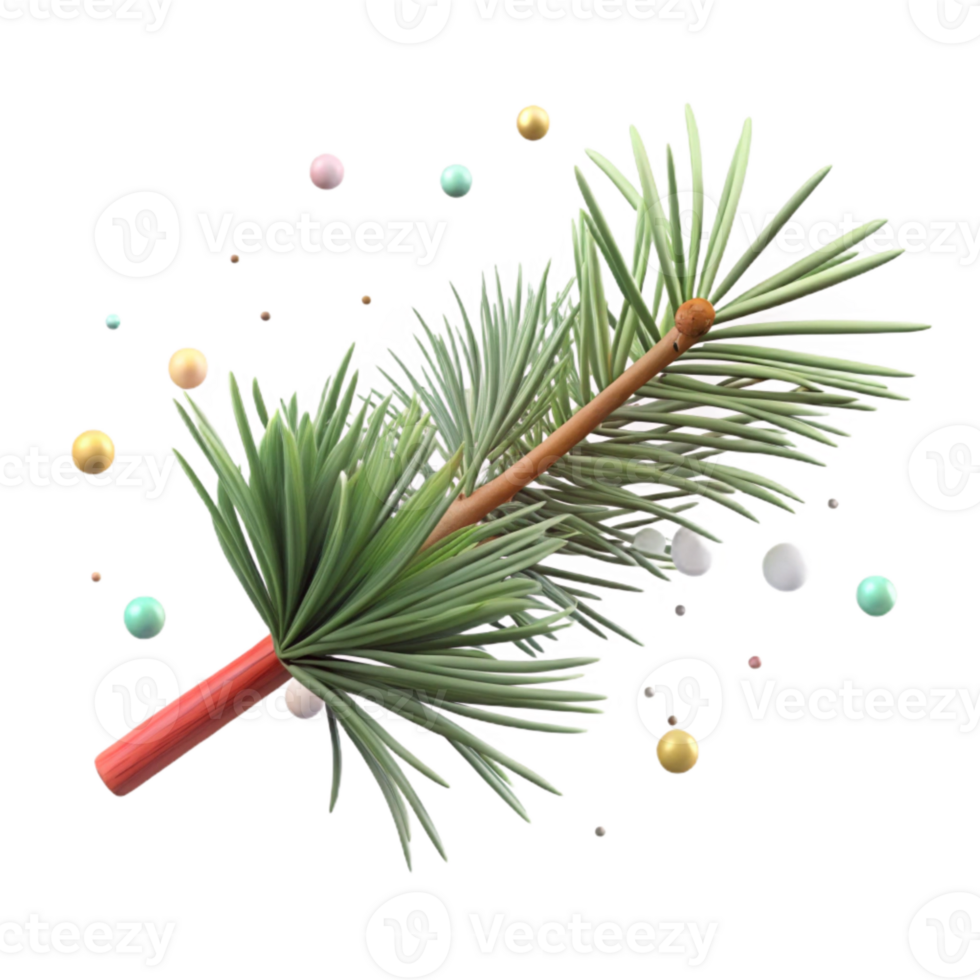 serene abstract Pine Tree Branch Needles Isolated Element high quality png