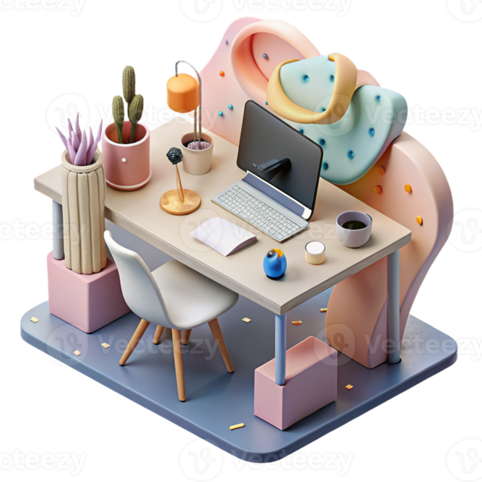 wonderful vintage Modern Desk Collaboration Tools Arrangement Transparent Background original png