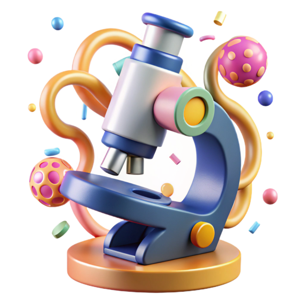 elegant modern Microscope Close Up Side View Cutout authentic png