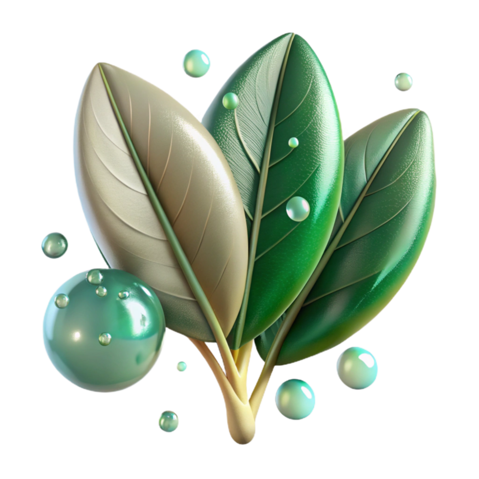 serene modern Mangrove Leaves with Water Droplets Cutout Transparent Background genuine png