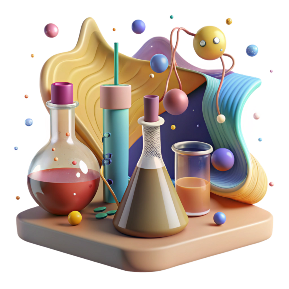 dramatic rustic Laboratory Equipment Beakers Flasks Cutout premium png