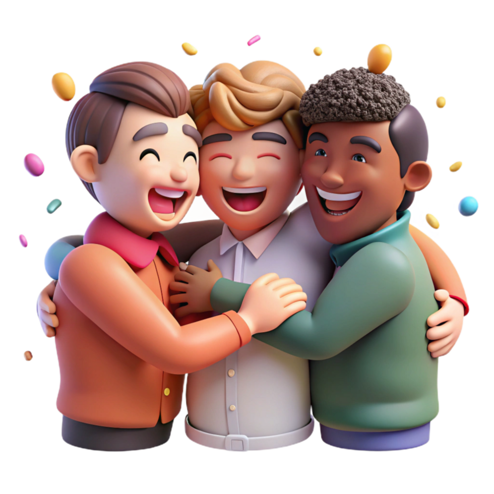 stunning traditional Group Hugging and Smiling Together Cutout detailed png