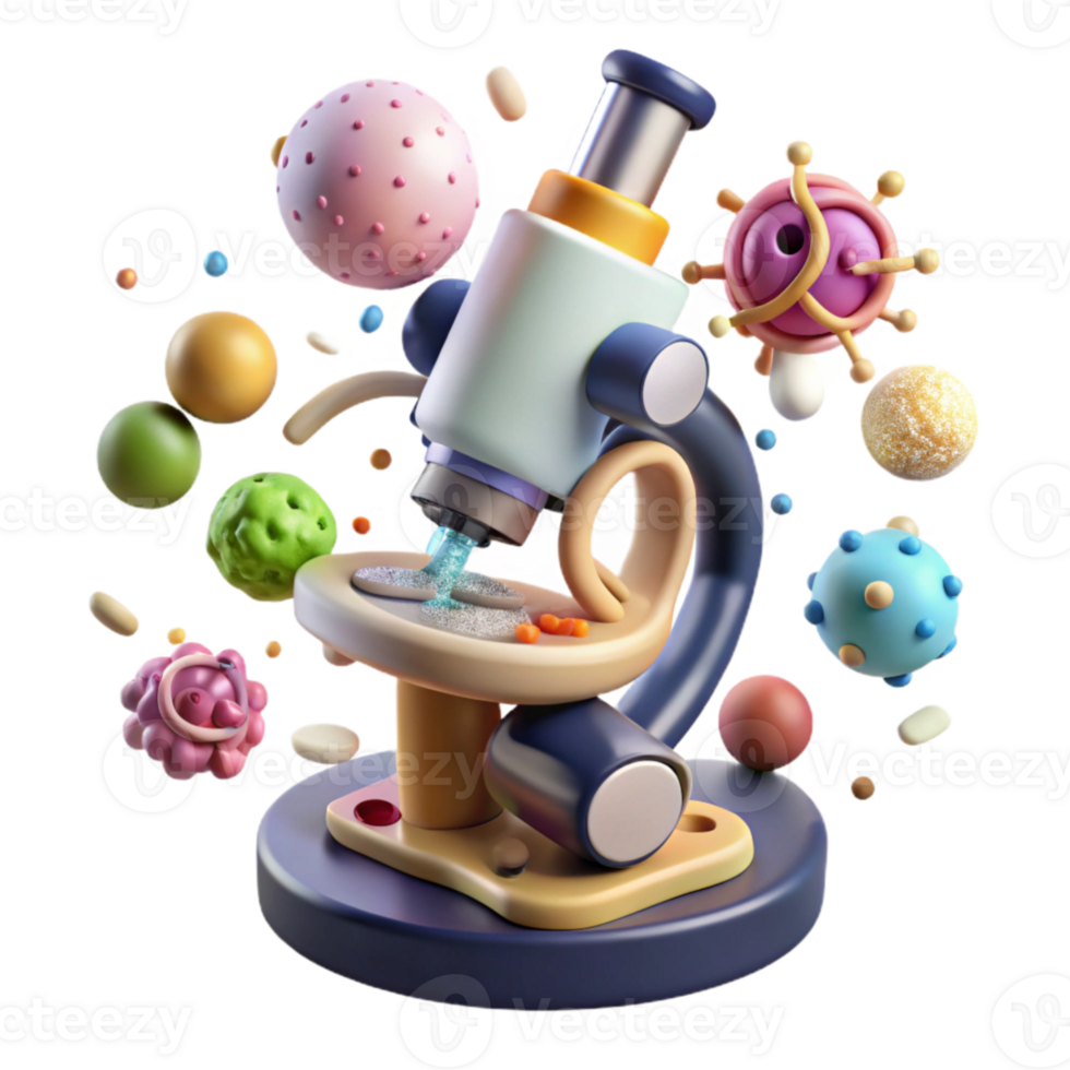 serene abstract Microscope View of Bacteria Cells Transparent Background original png