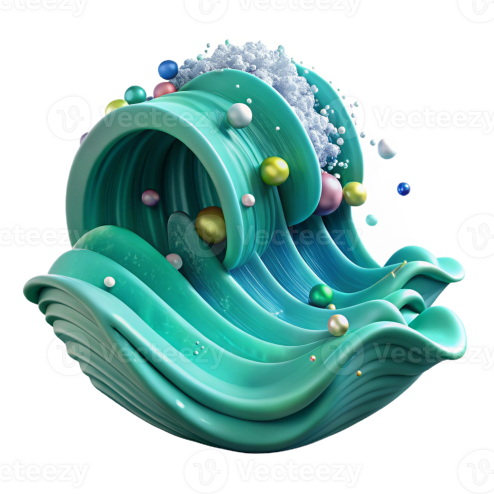 extraordinary traditional Ocean Waves Rolling in Turquoise Water Isolated exclusive png