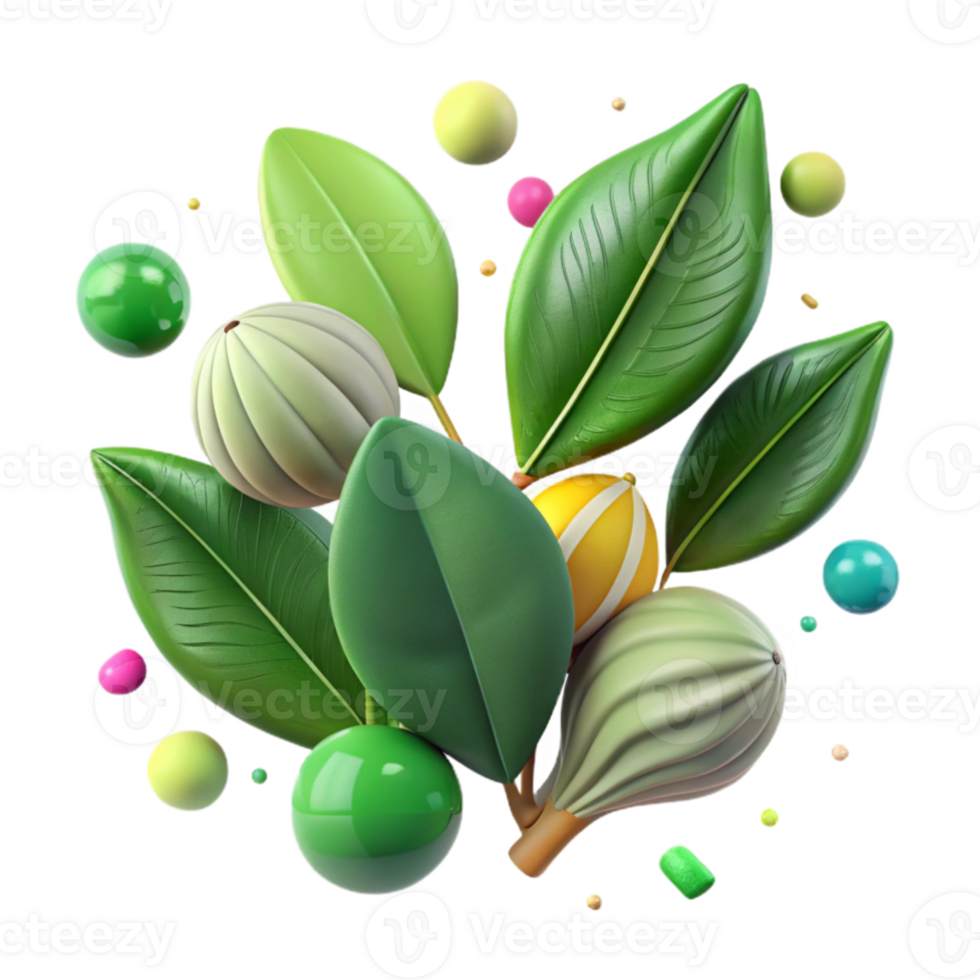 wonderful minimalist Mangrove Leaves and Seeds Isolated Element png