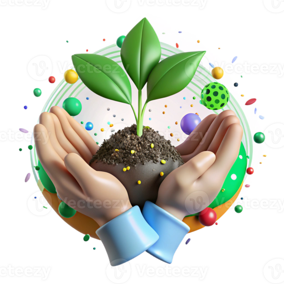 magnificent rustic Hands Holding Soil Sapling Bright Green Cutout high resolution png