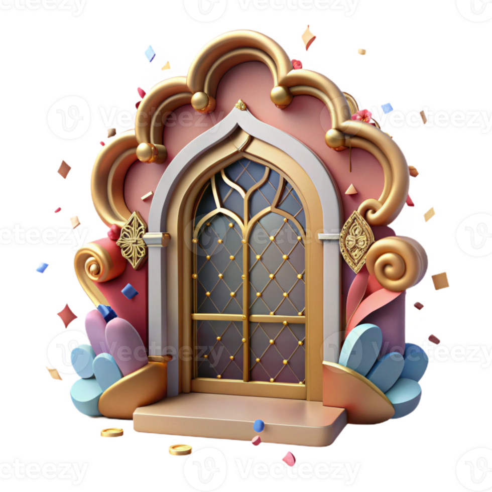 wonderful modern Historical Window Frame Cutout with Intricate Design Isolated exclusive png