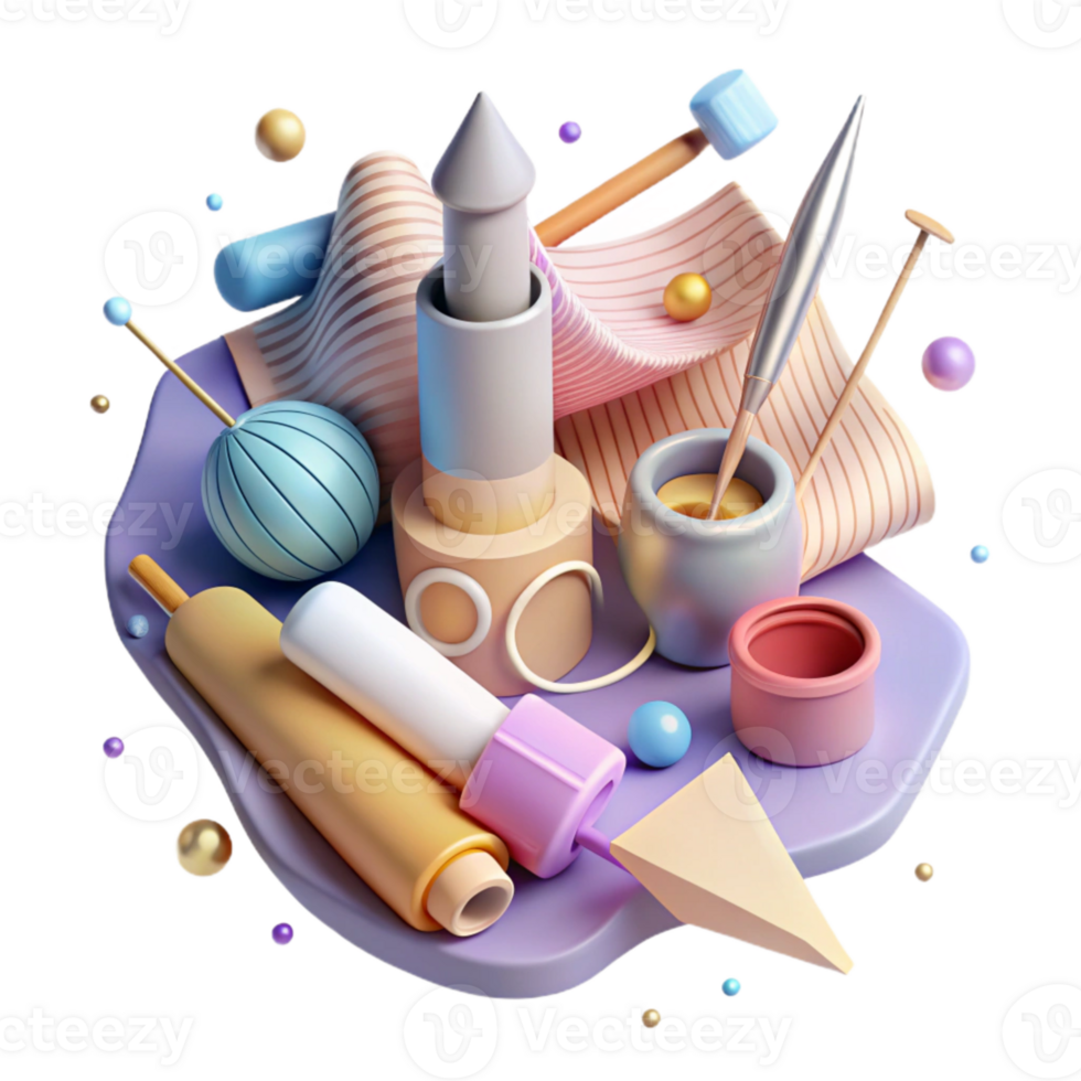 wonderful modern Light Painting Tools Isolated premium png