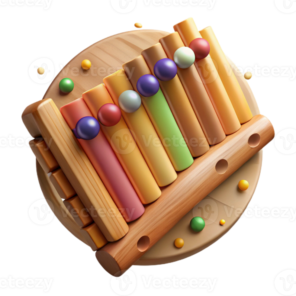elegant abstract Peruvian Pan Flute Wooden Instrument Isolated Transparent Background png