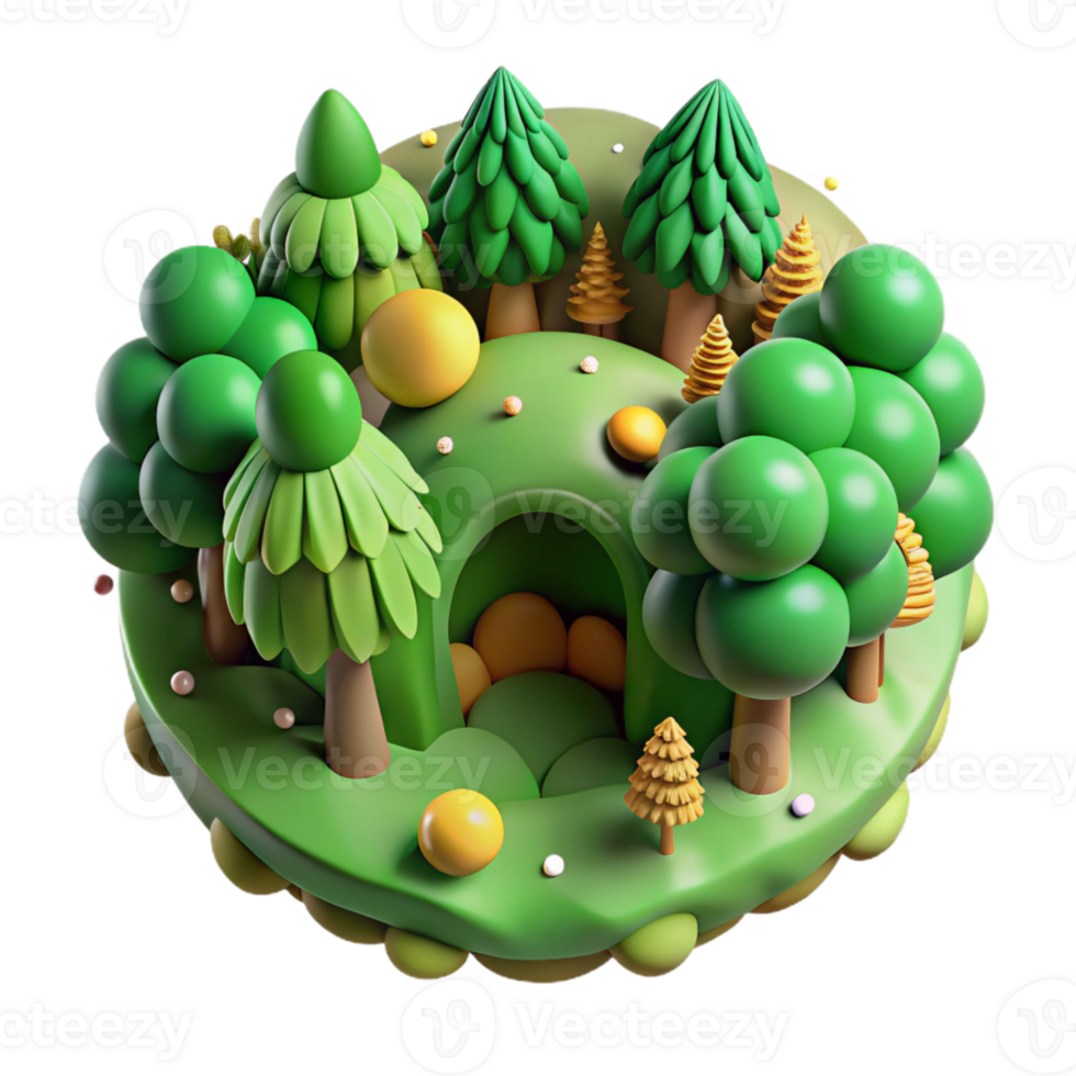 stunning minimalist Green Forest Top View Cutout Element high resolution png