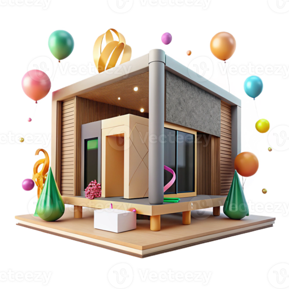 dramatic rustic Prefabricated House Cutout with Modern Design premium png