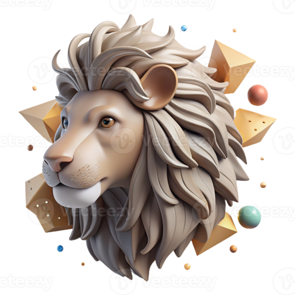 elegant modern Lion Head Profile Silhouette Cutout Transparent Background exclusive png