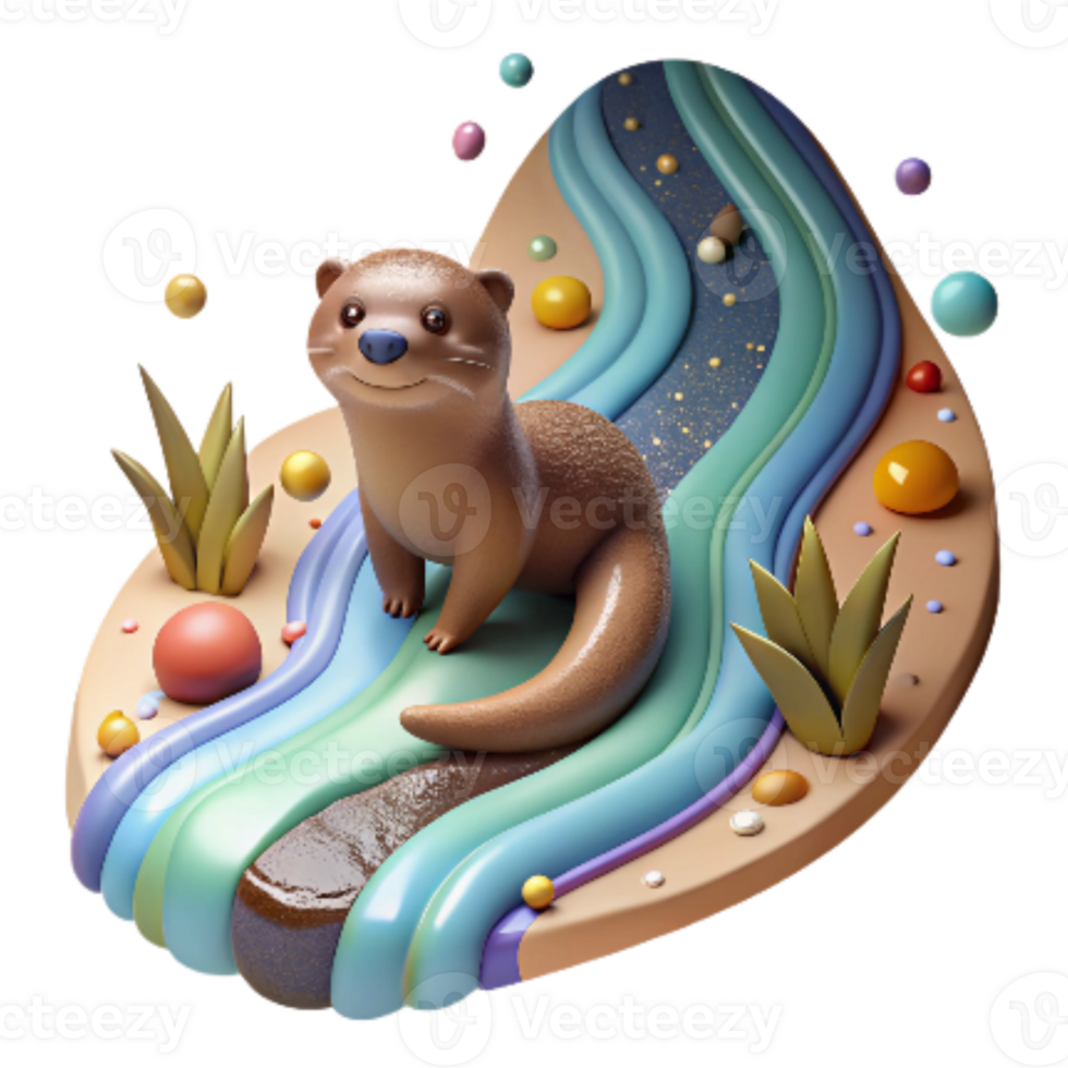 wonderful traditional Healthy Stream and Otter Cutout Natural Lighting exclusive png