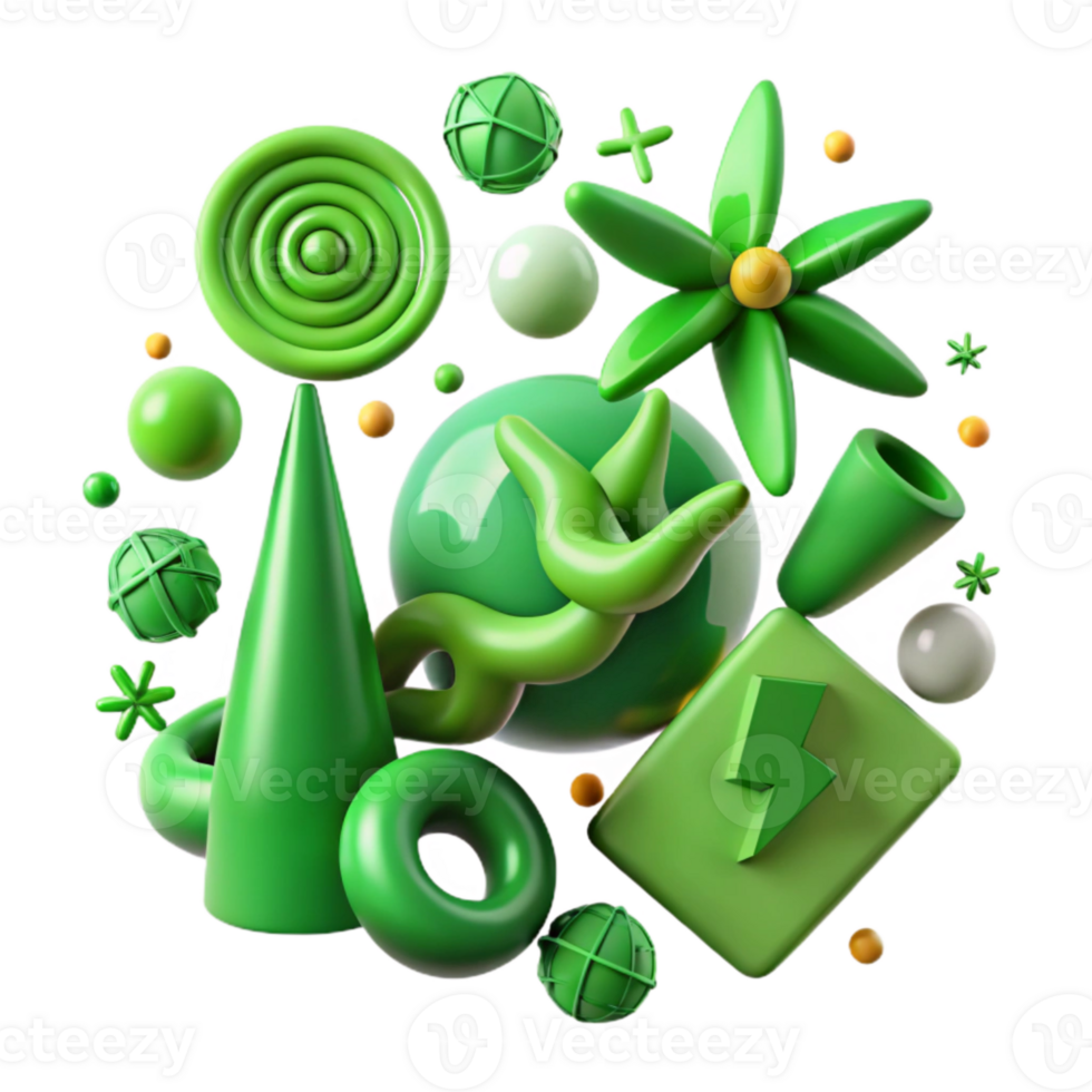 extraordinary classic Green Energy Symbols Collection Transparent Background exclusive png