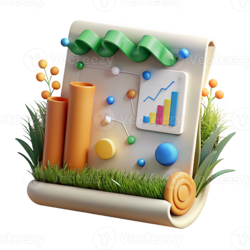 elegant vintage Grassland Management Chart Cutout with Informative Data premium png