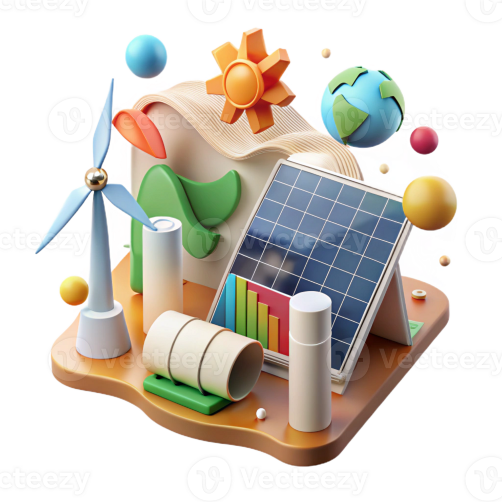 serene abstract Renewable Energy Infographic Chart Isolated Element high quality png