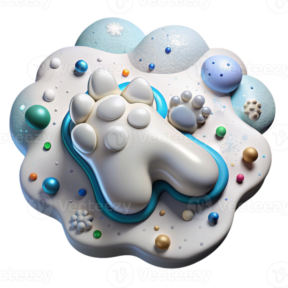 beautiful rustic Polar Bear Footprint in the Snow Isolated Element authentic png