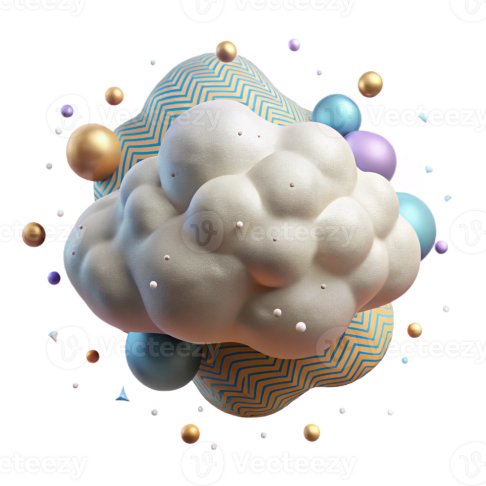 dramatic traditional Puffy White Cloud Cutout with Soft Shadows high quality png