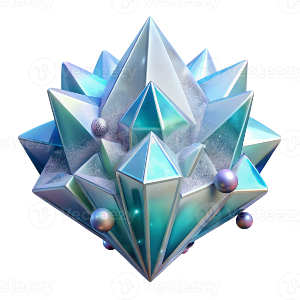 wonderful abstract Ice Crystal Clear Facets Isolated Cutout exclusive png