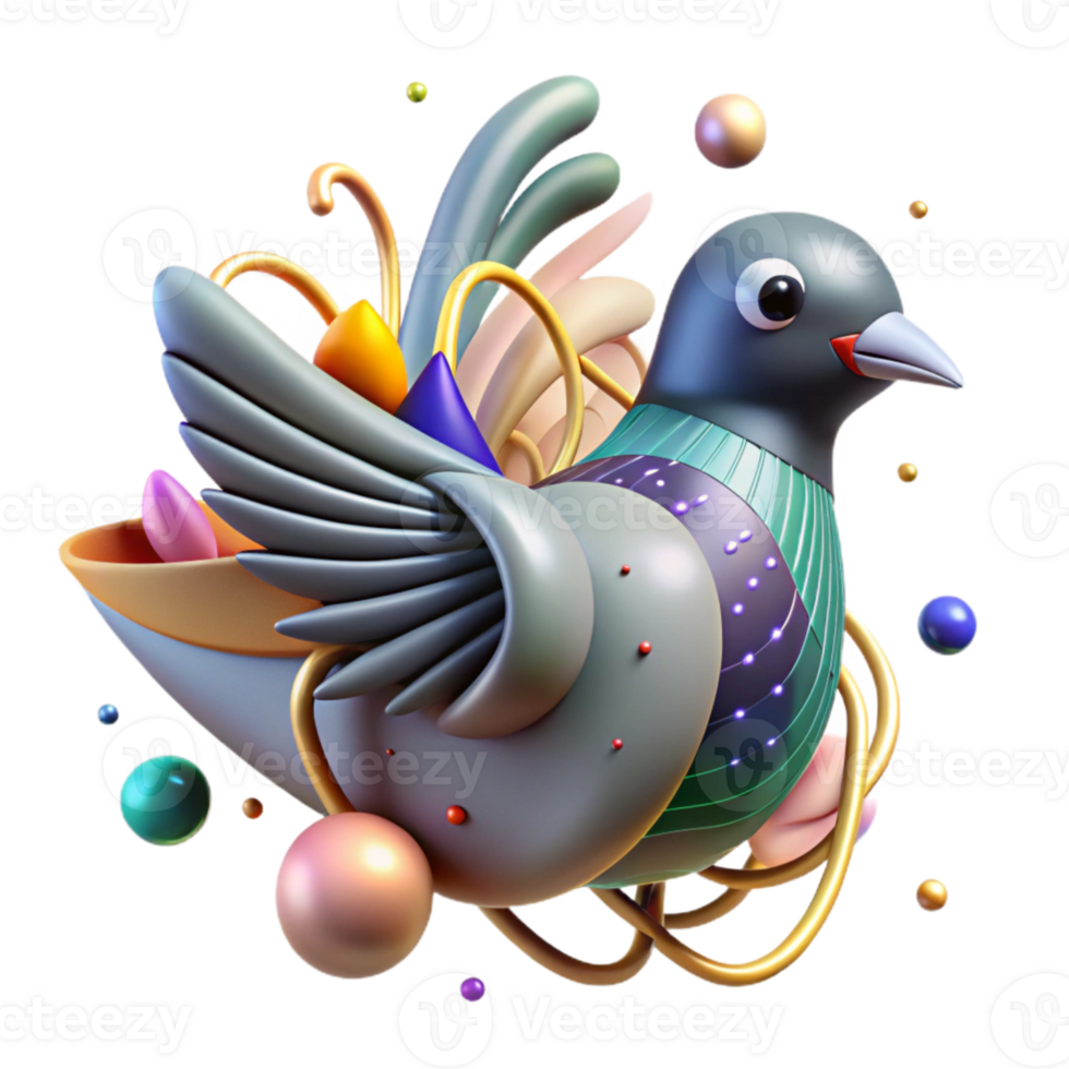 serene abstract Graffiti Bird Design Isolated with Fluid Lines genuine png