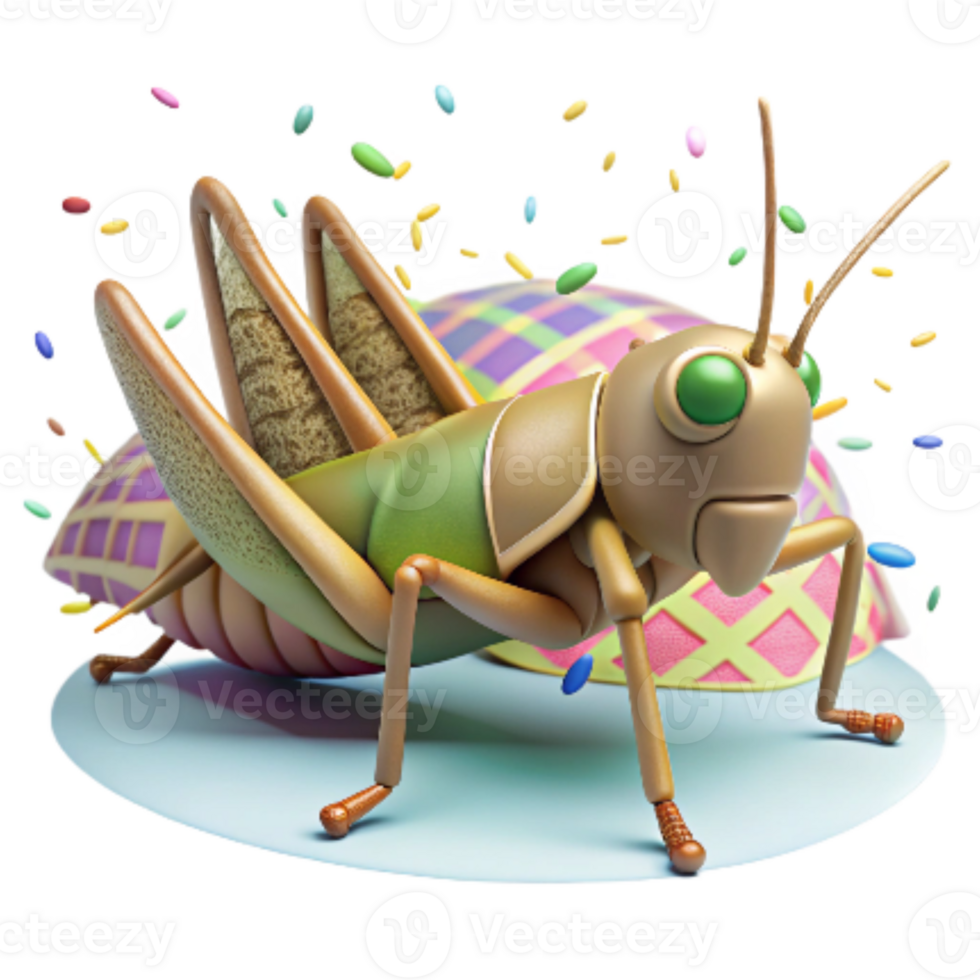 serene creative Native Grasshopper Side View Isolated Background Transparent professional png