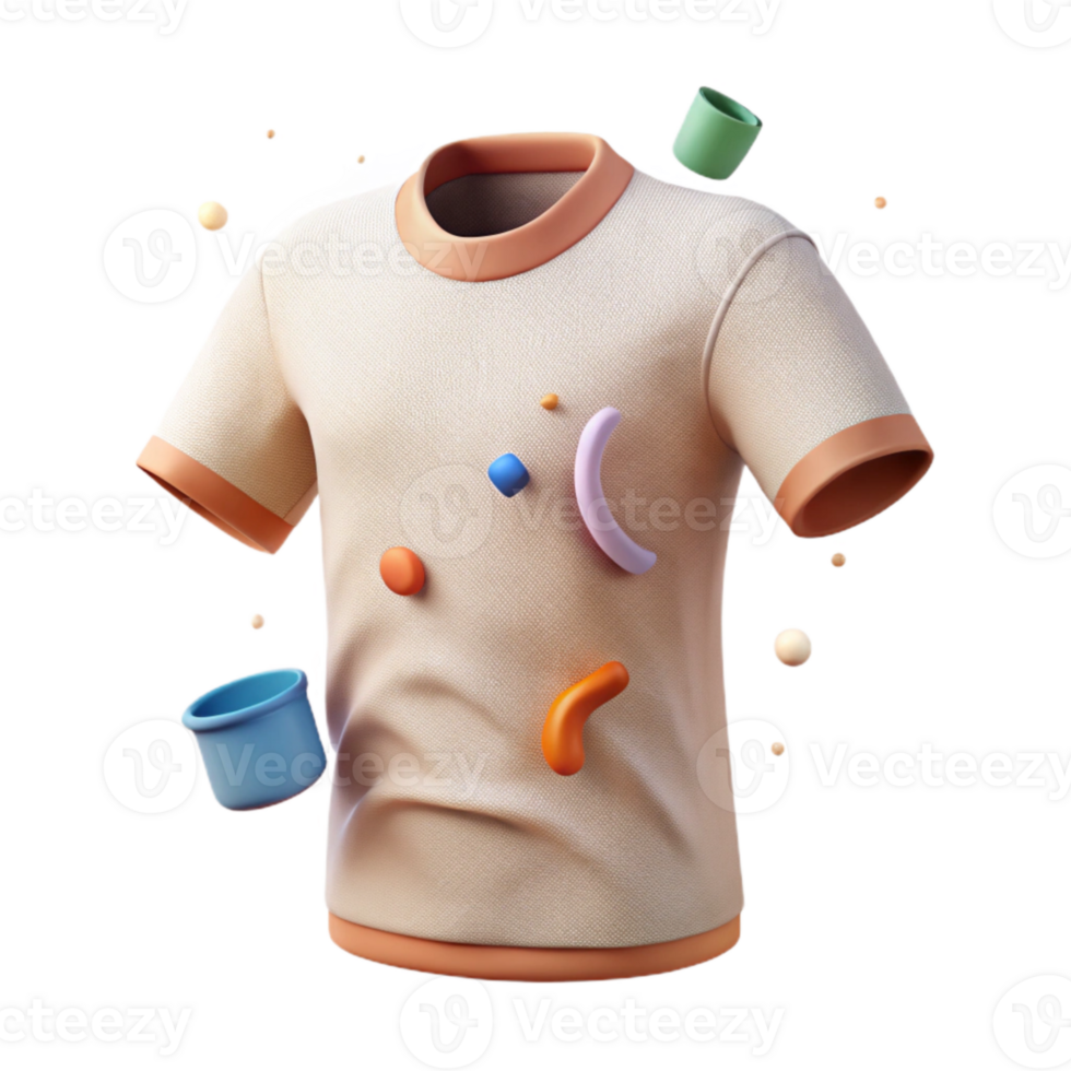 beautiful minimalist Organic Cotton T Shirt Front View Transparent Element genuine png