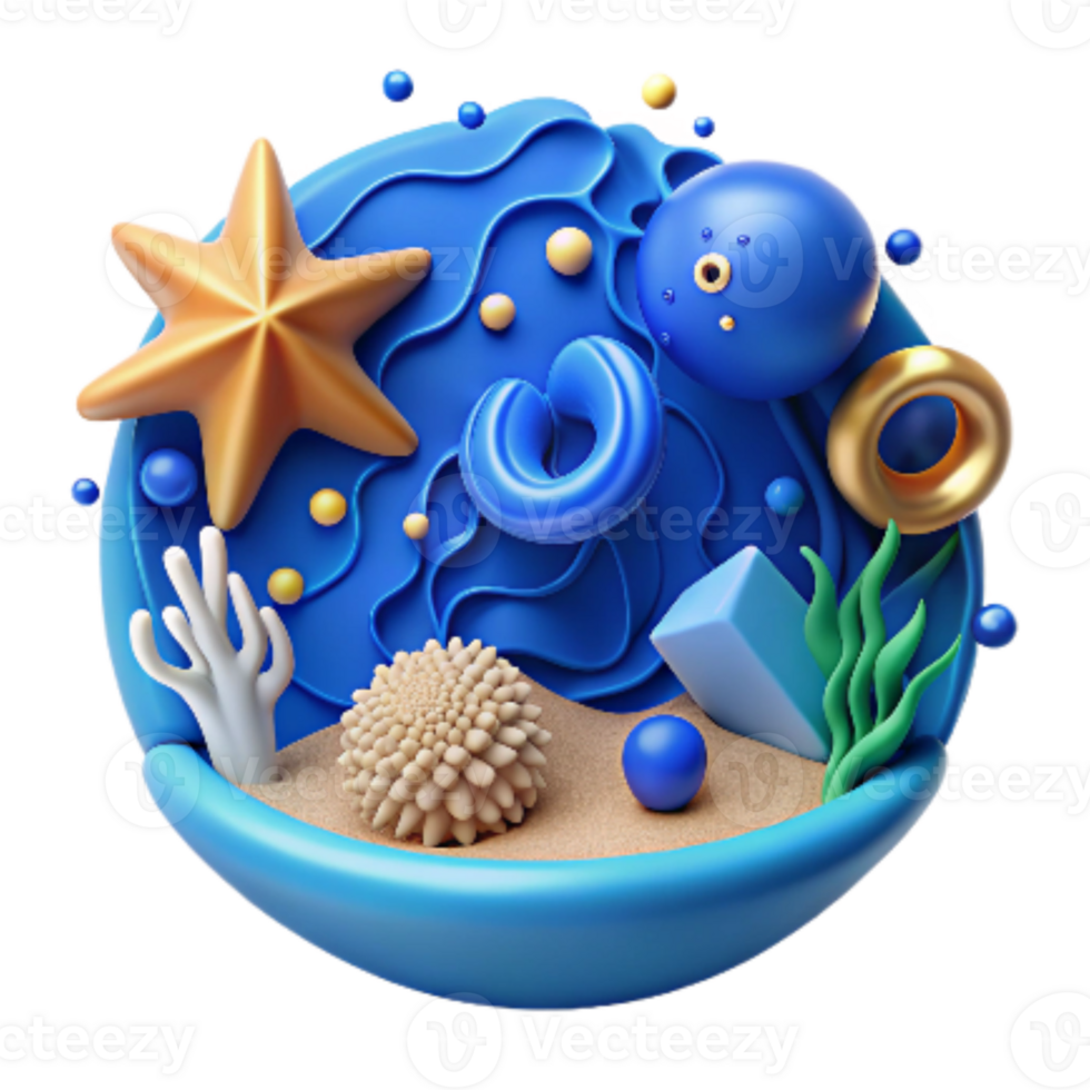 vibrant modern Marine Biodiversity Hotspot Icon Blue Isolated Element high quality png
