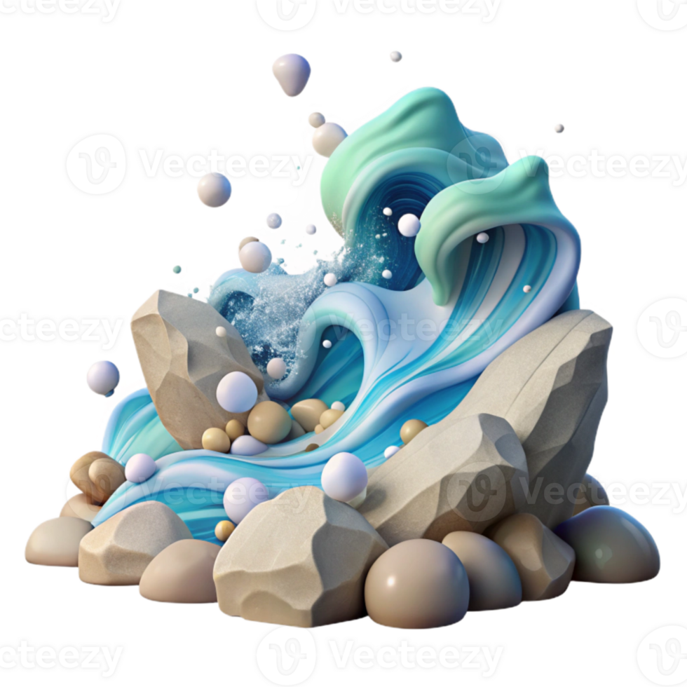 beautiful contemporary Ocean Waves Crashing Against Rocks Isolated Element original png