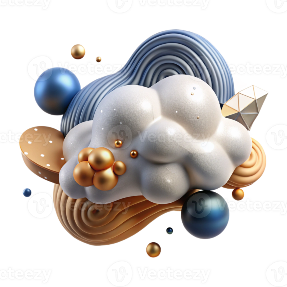 vibrant contemporary Isolated Cloud Formation with Unique Structure high quality png