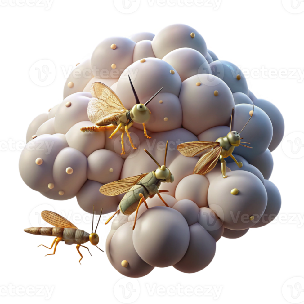 stunning modern Locust Swarm Migration Isolated Dense Cloud Detail Transparent Background high resolution png