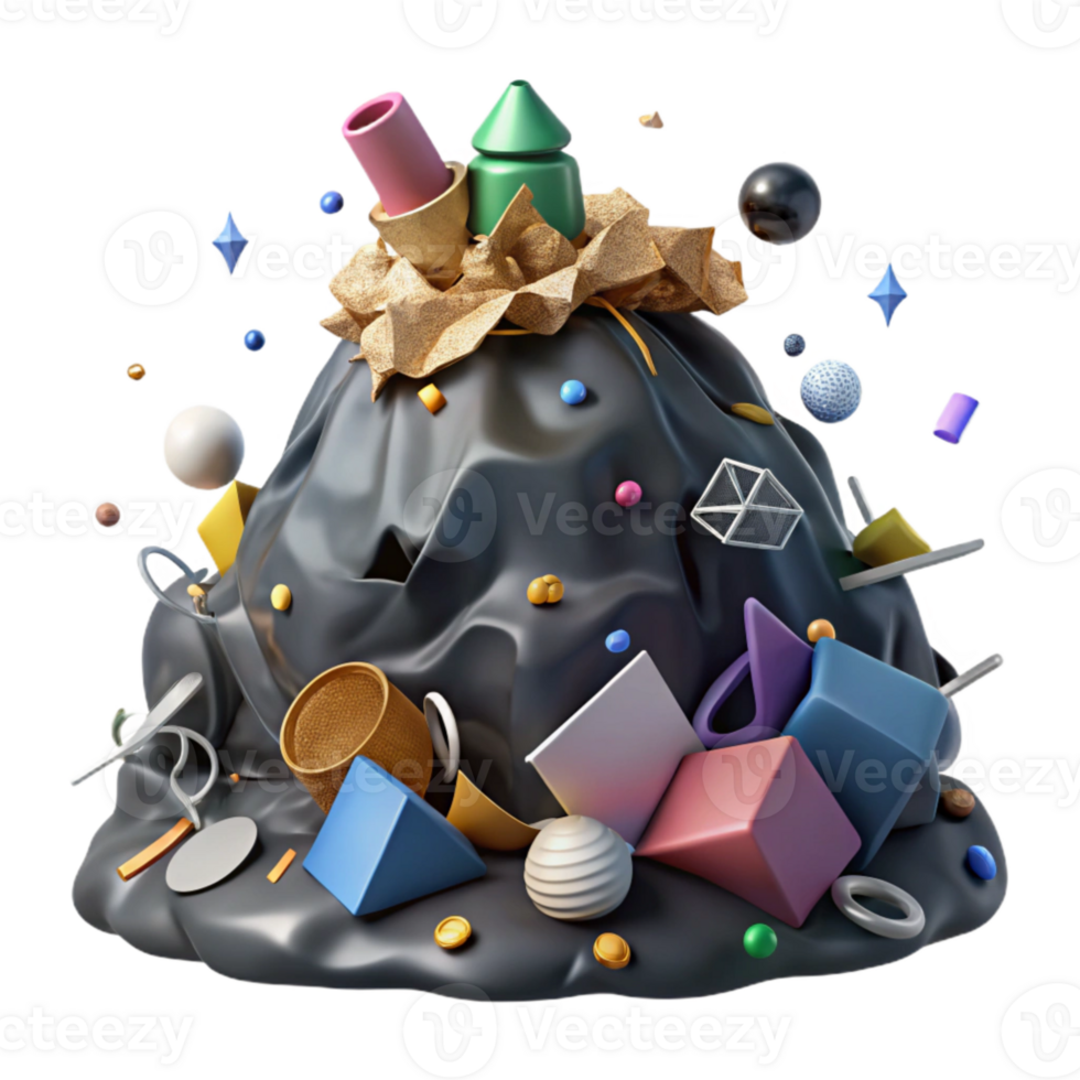 impressive vintage Landfill Waste Pile Cutout with Dark Colors high resolution png