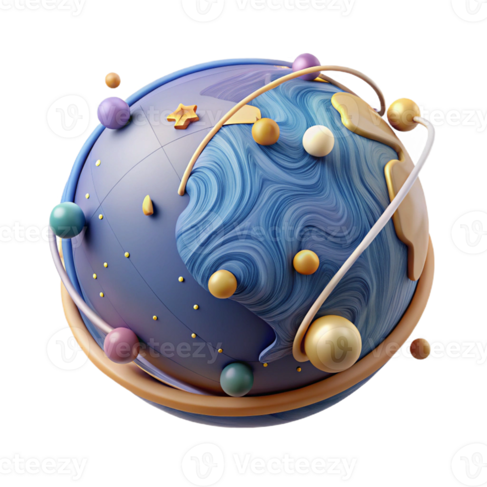 magnificent modern Globe with Latitude Lines Isolated Element professional png