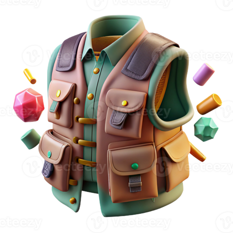 magnificent classic Hunter Vest Pockets Detail Cutout with Zipper genuine png