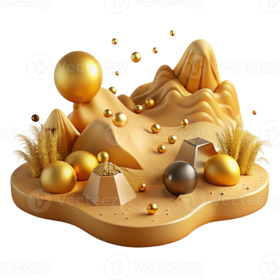impressive artistic Golden Hour Desert Landscape Isolated high quality png
