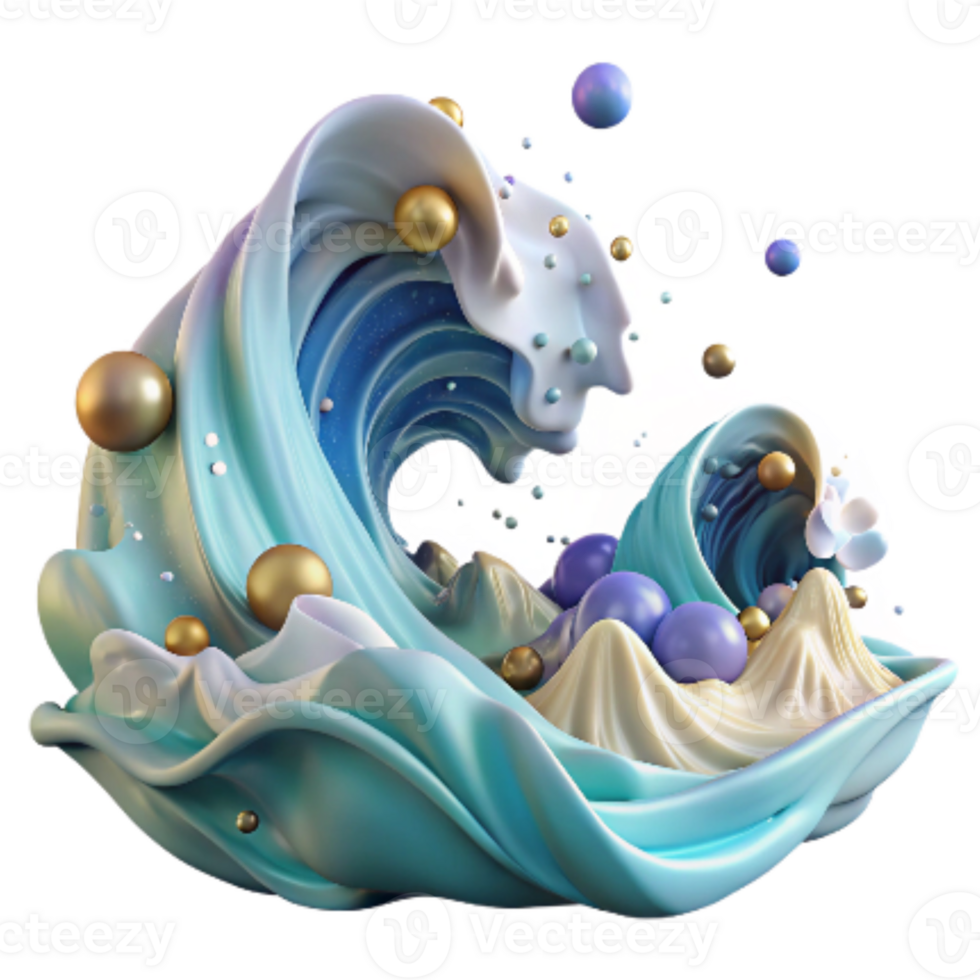 serene traditional Ocean Waves Crashing on Shore Dynamic Angle Cutout high quality png