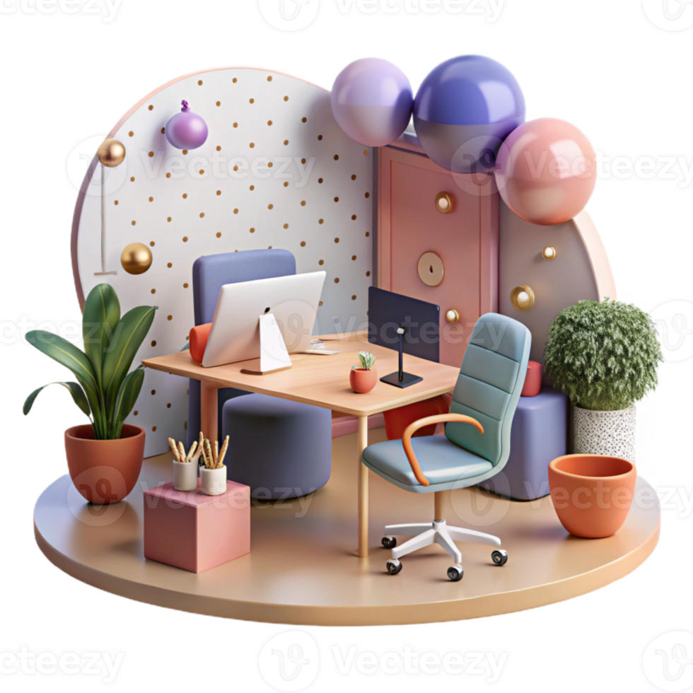 vibrant rustic Modern Office Interior Teamwork Atmosphere Transparent Background professional png