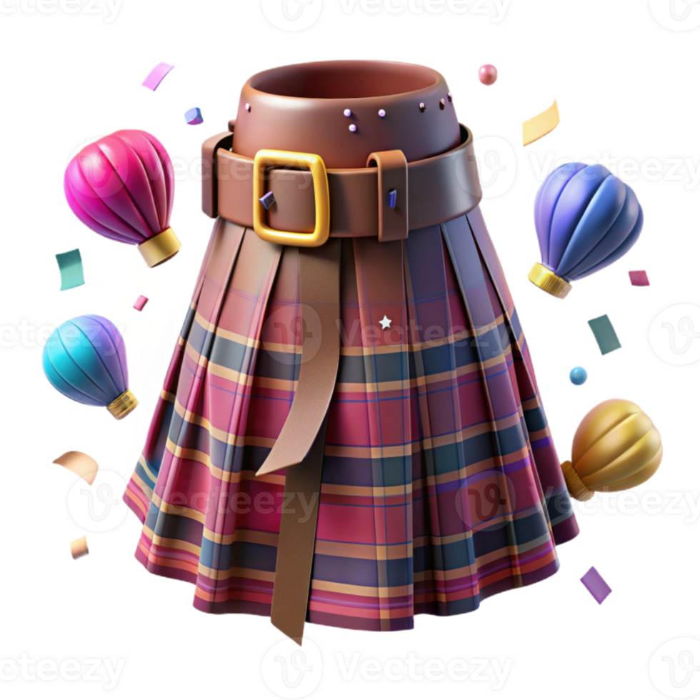 extraordinary rustic Highland Fling Kilt Isolated Traditional Tartan Pattern premium png