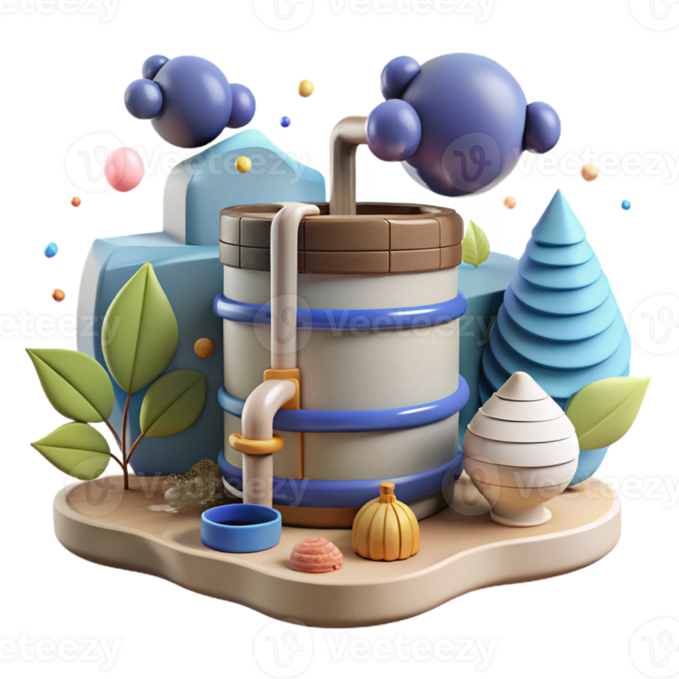 dramatic classic Rainwater Harvesting System Cutout Sustainable Practice Isolated premium png