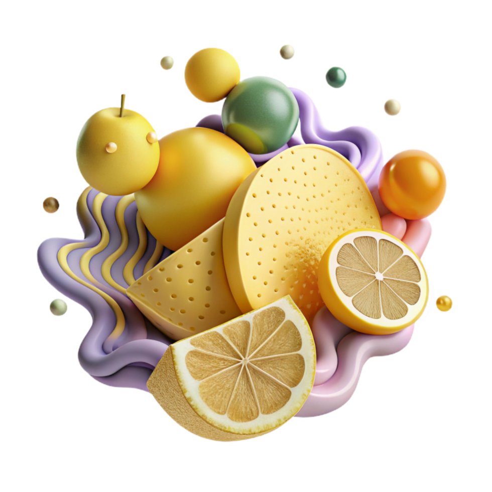 magnificent artistic Lemon Slice Cutout Yellow Citrus high resolution png