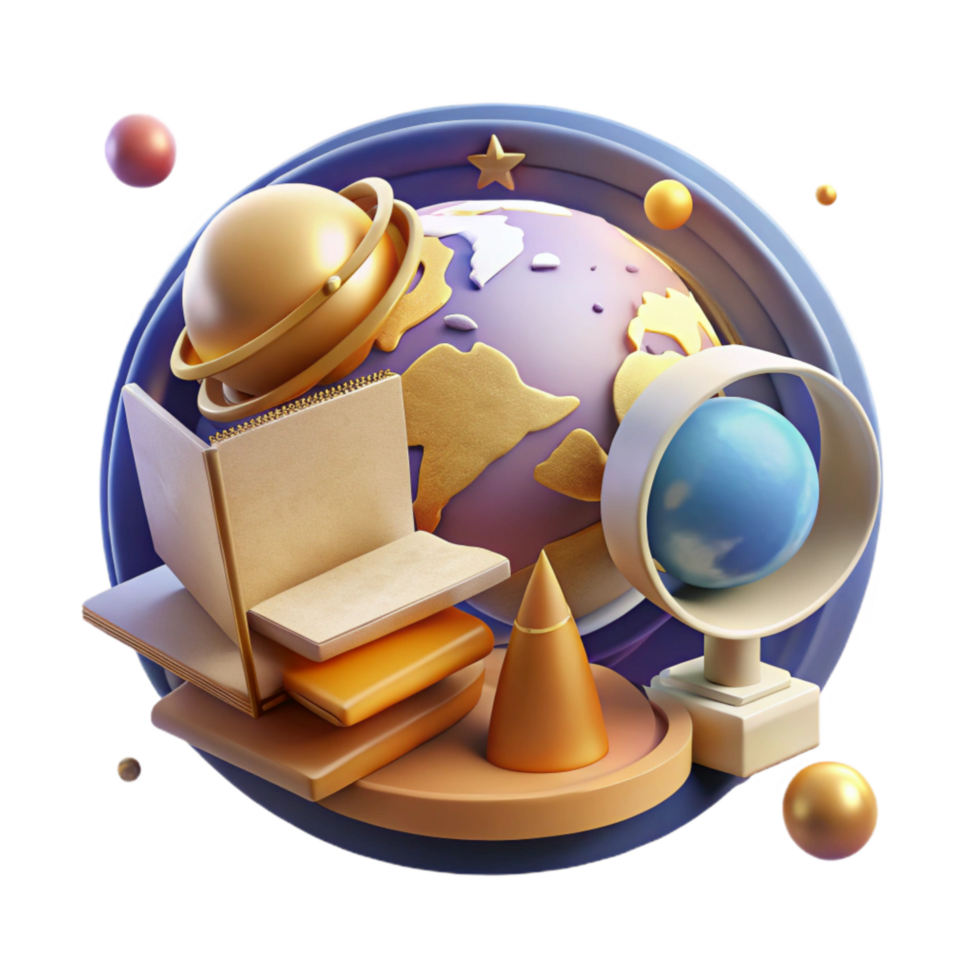 stunning minimalist Historical Perspective Old Globe and Documents Cutout Warm Light genuine png