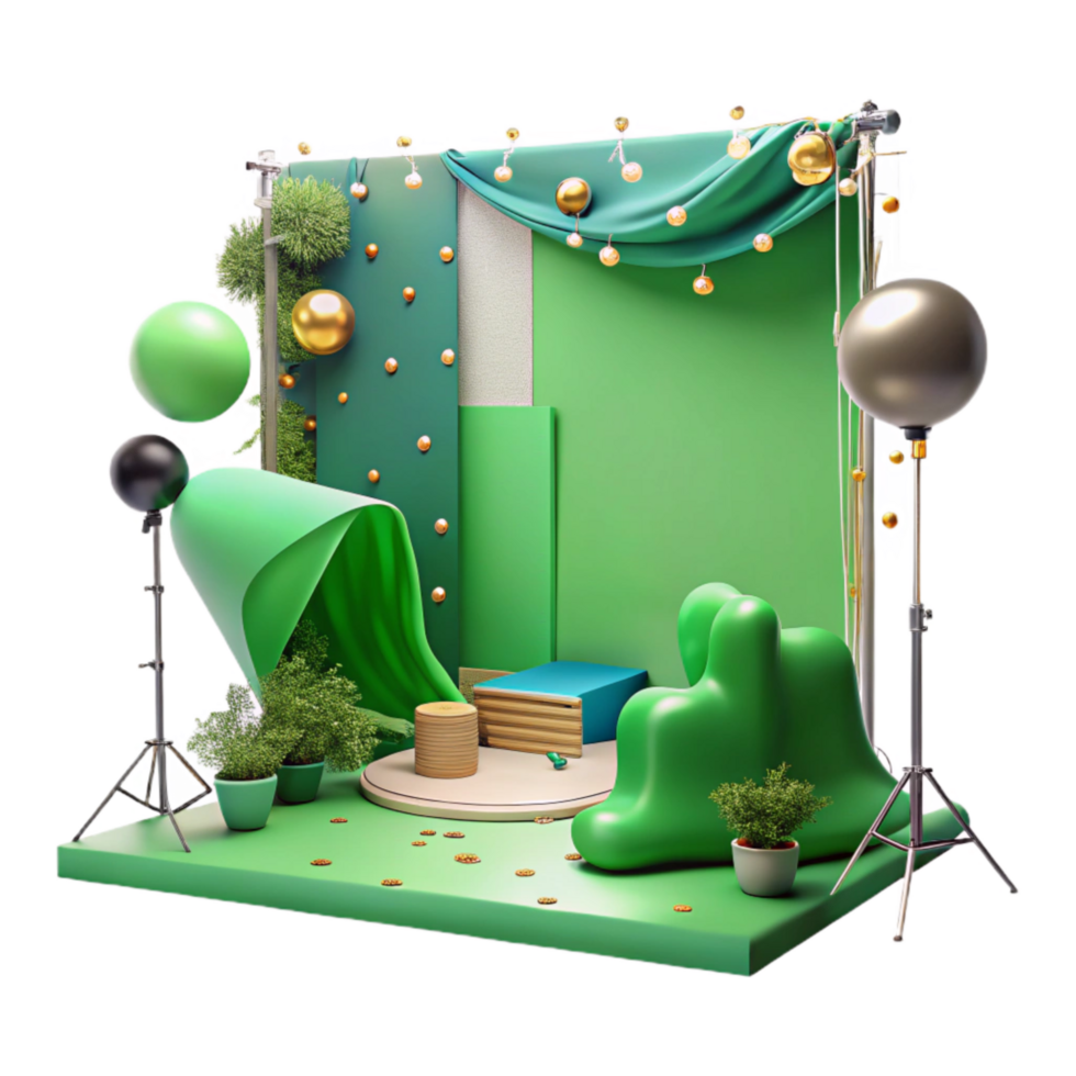 extraordinary classic Green Screen Studio Setup Isolated Element detailed png