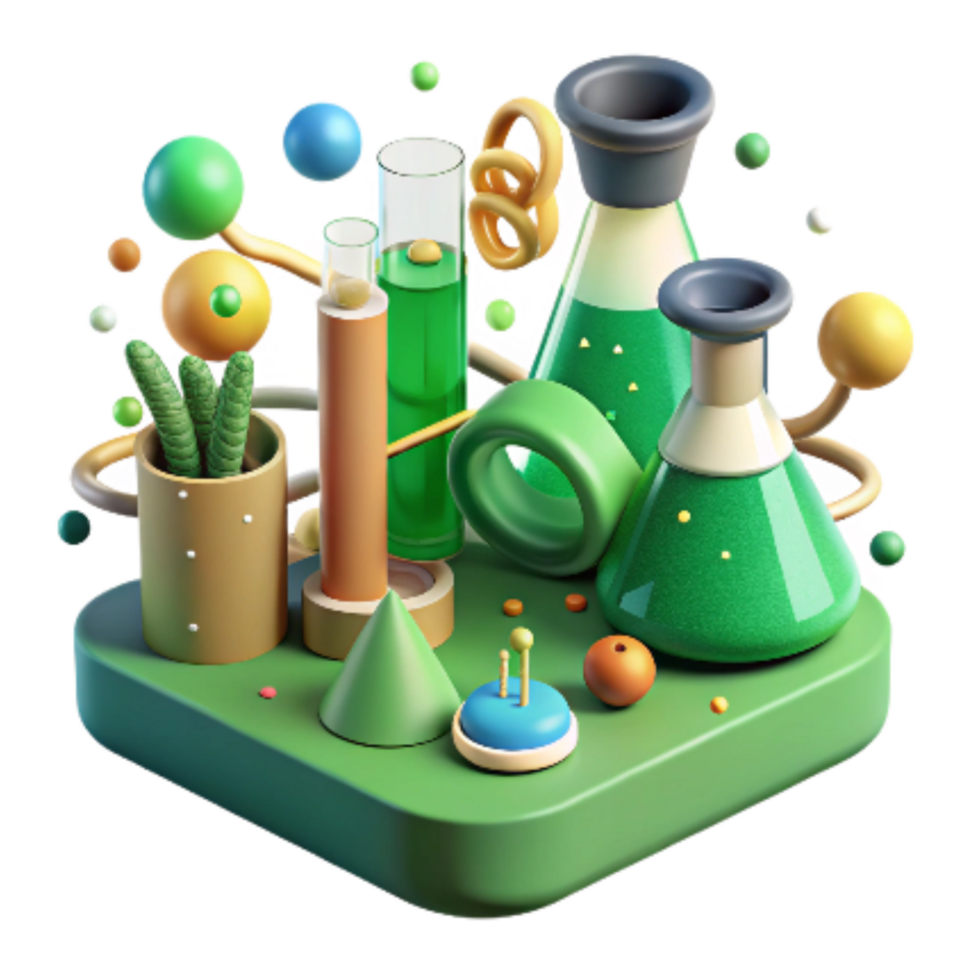 extraordinary minimalist Green Technology Research Laboratory Isolated Element detailed png