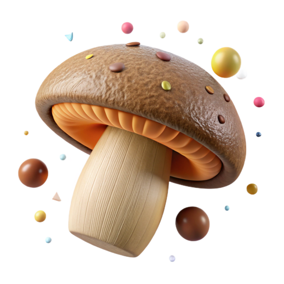 dramatic rustic Mushroom Cap Brown Texture Cutout Element original png