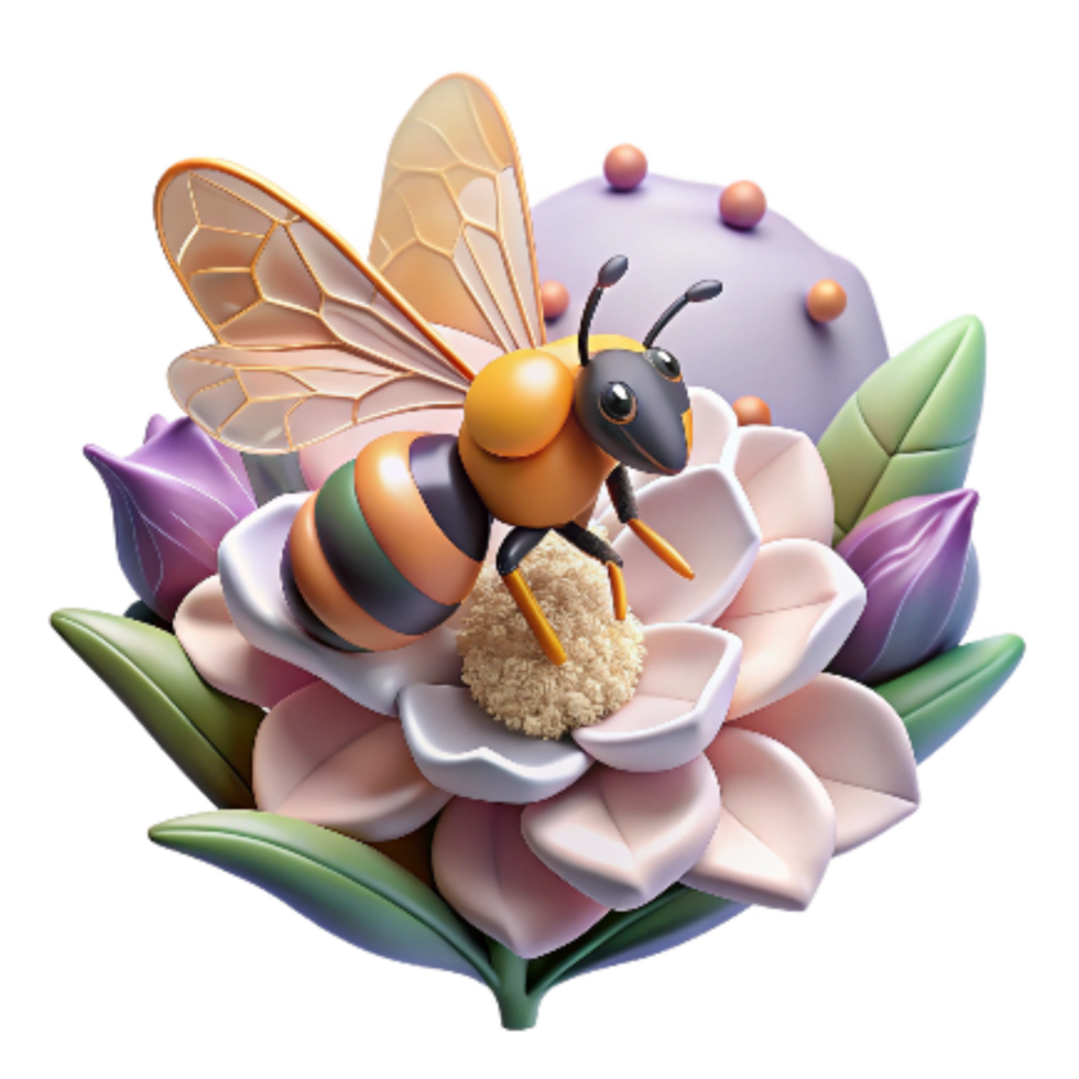 beautiful modern Reducing Pesticide Use for Pollinators Isolated Bee on Flower original png