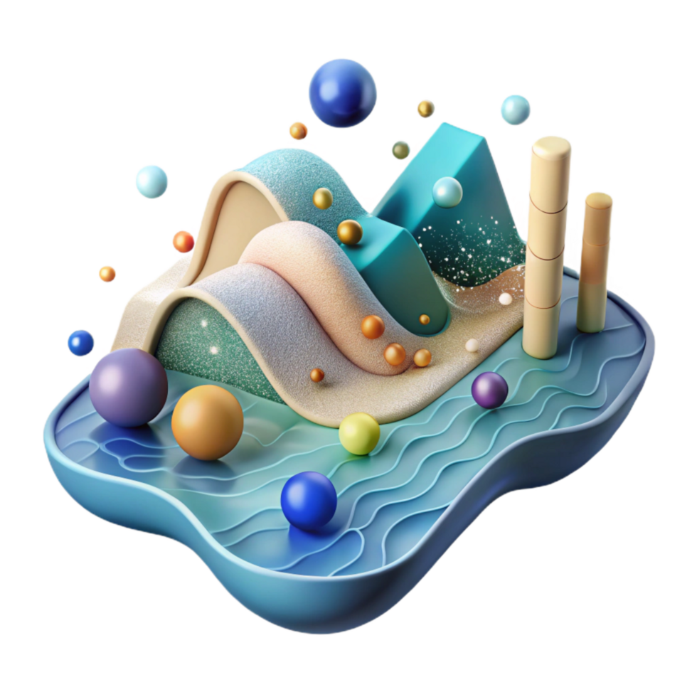 vibrant modern Graphical Representation of Ph Levels in Ocean Transparent Background exclusive png